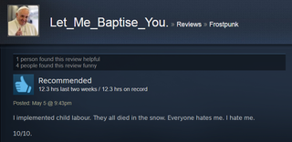 Illustration for article titled Frostpunk, As Told By Steam Reviews